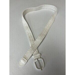 Women’s White Casual Braided Belt- Made In Dominican Republic- Size Medium 34-36